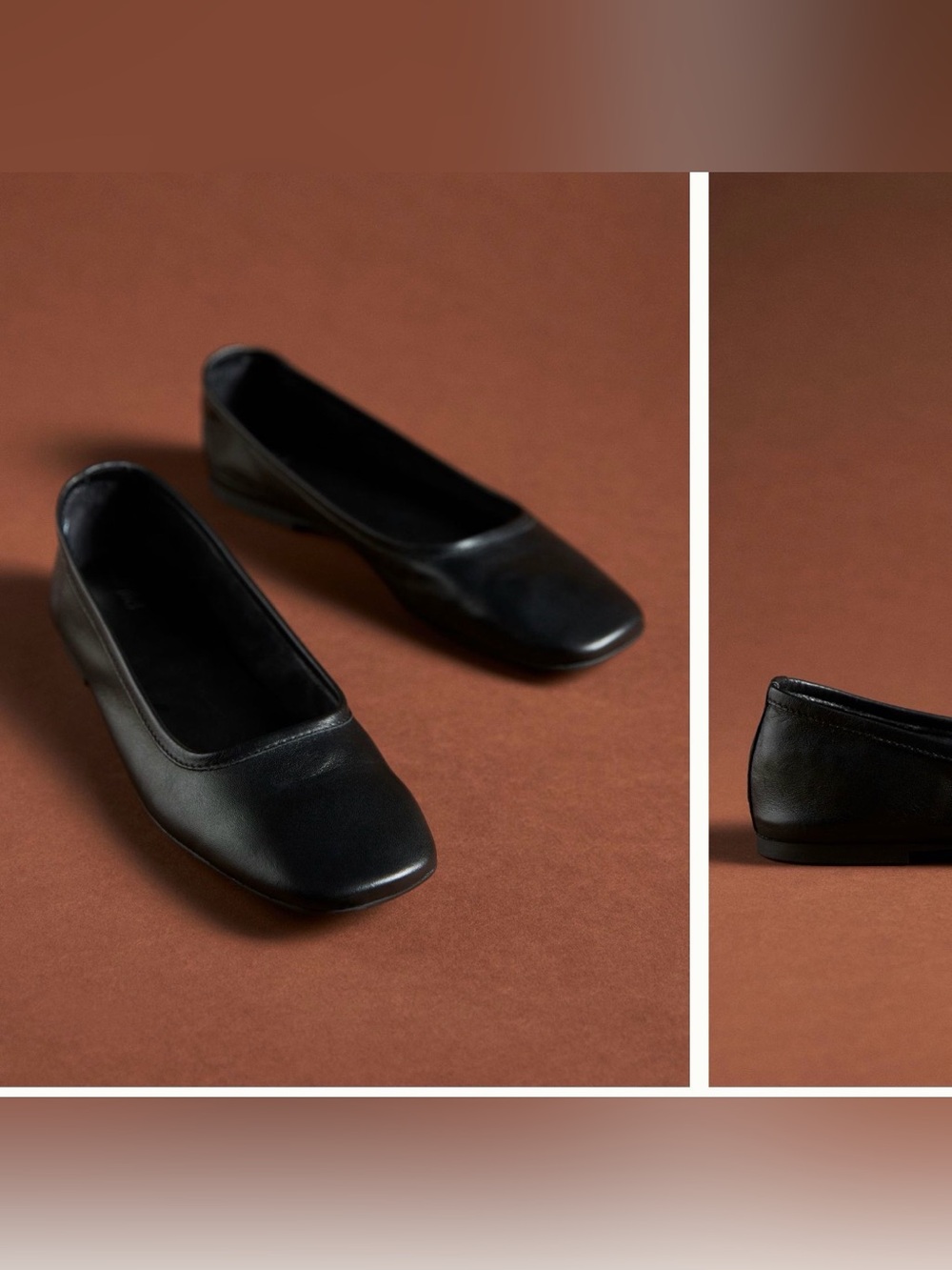 Pilcro soft ballet flat. Black leather. Size 38 (7.5). From Anthropologie. EUC
